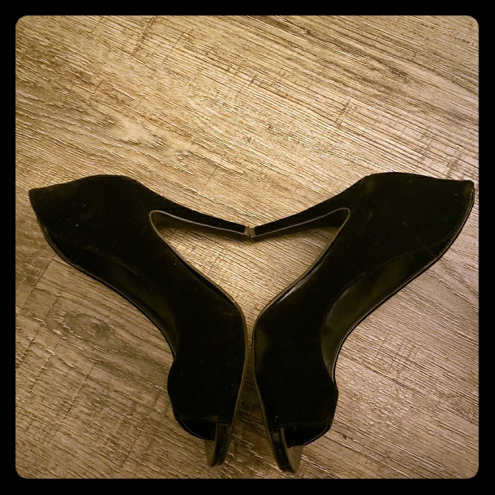 Black Velvet Open Toes